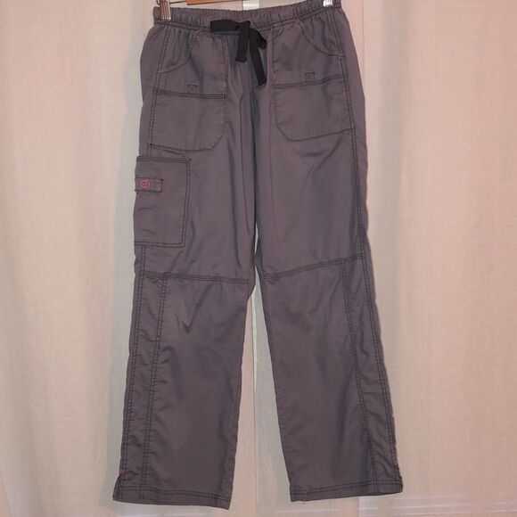 wonder wink SP Gray Pink Cargo Style Drawstring Scrub Pants - Picture 1 of 13